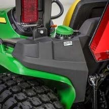 Fuel tank is located on the rear of the tractor to allow for easy access when fueling
