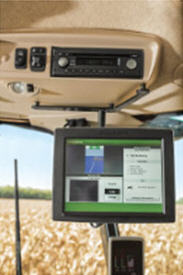 Extended Monitor, bracket, and cable installed in S-Series Combine