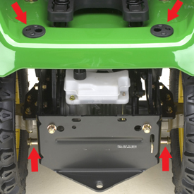 Rear CargO Mounts shown on X500 Tractor