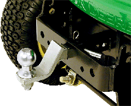 Optional receiver hitch and hitch ball shown