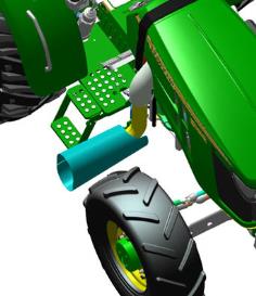 Side exhaust for 3-cylinder 5E Tractors