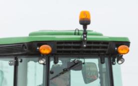 Beacon light shown on cab tractor