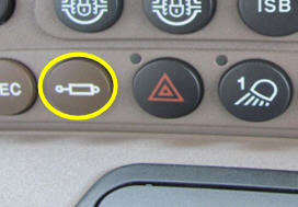 Hydraulic shortcut button on right-hand console