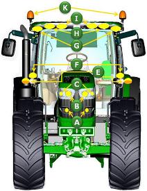 Lighting identification from front view of tractor