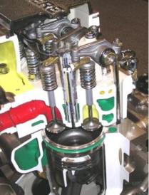 Four valves on single cylinder - 9.0 L engine 