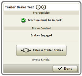 Testing the trailer brake park release