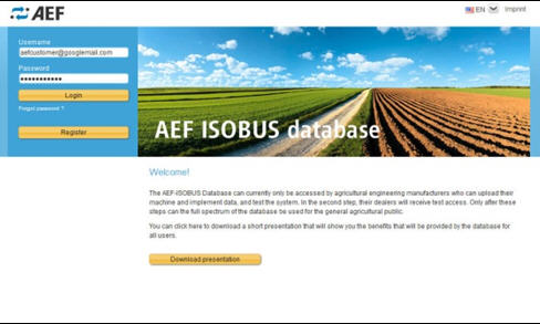 Página de cadastro e login do banco de dados da AEF - o usuário pode criar uma conta e verificar a compatibilidade dos produtos.