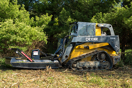 333E Compact Track Loader equipped with RS72 Extreme-Duty Rotary Cutter 