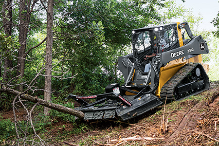 331G Compact Track Loader equipped with RS72 Extreme-Duty Rotary Cutter