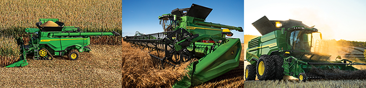 X Series harvesting corn, wheat, and canola