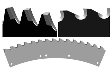 Rotor blade tips (top) and rotor blade top (bottom)