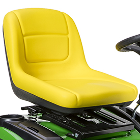 High-back seat mounted on adjustable suspension