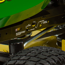 Close-up of lift-assist spring decal