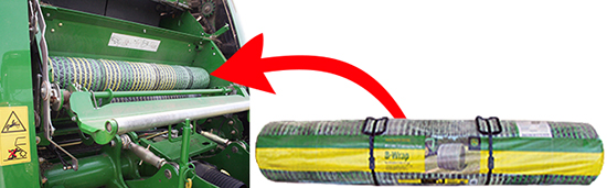 Le matériau B-Wrap est polyvalent et peut être utilisé dans un système d’emballage à filet classique John Deere. Chaque rouleau de ruban B-Wrap est conçu pour couvrir 45 ballots.