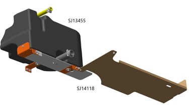 Réservoir de carburant SJ13455 illustré avec trousse de plaque de protection SJ14118