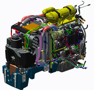 Kraftvoller und kompakter Motor der Abgasstufe V für die Traktoren 5075GF, 5075GN und 5075GV