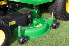 High-capacity forged and rolled mowing decks 48-in. (122 cm) and 54-in. (137 cm) with commercial-grade gear boxes