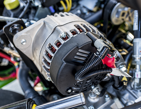 56-V alternator on 2700 E-Cut Hybrid Triplex Mower