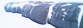 B-Wrap hay bales under snow