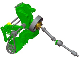 A simple driveline design with cam-clutch protection