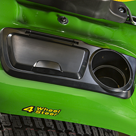 Cup holder and covered toolbox on fender
