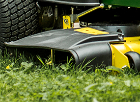 Side-discharge chute on Accel Deep 42A Mower Deck
