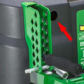 Cut-height pin doubles as tracking adjustment tool