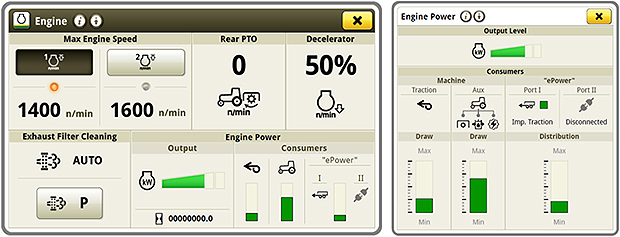 CommandCenter™ display user interface for eAutoPower - Motor area