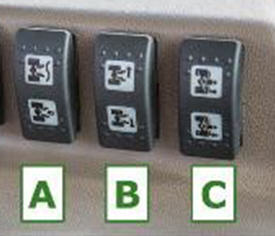 Comfort implement control switches