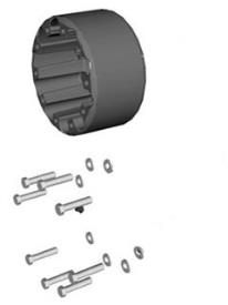 Track extension for front axle - two spacers, 219 mm each (8.62 in.) -  track extended to 2,250 mm (88.6 in.)