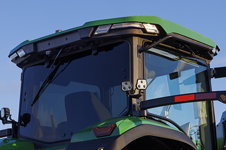 Rear window tint (shown on 8R tractor)