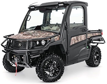 TrueTimber® KANATI camo XUV865R with optional brush guard with extensions, rear fender guard and rear bumper (shown on U.S. model)