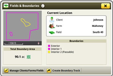See current boundaries in a field on the display