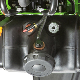 Fuel cap, gauge, and shutoff valve