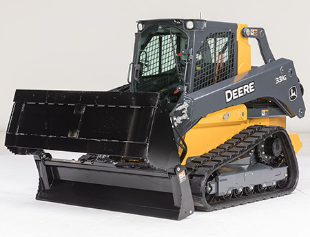 331G Compact Track Loader equipped with multi-purpose bucket