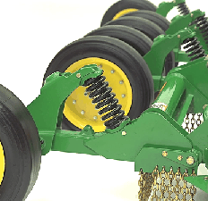 Spring suspension on all four-wheel assemblies