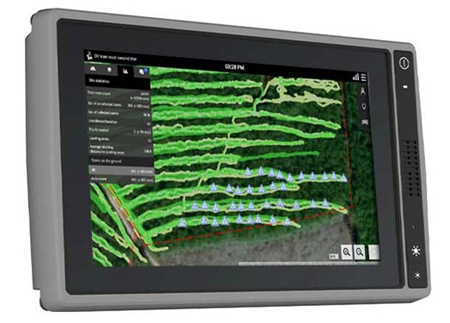 TimberMatic™ Maps monitor displaying live production data