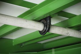 Bearing hangers support drive shaft