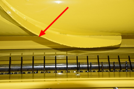Welding seam on the pickup auger