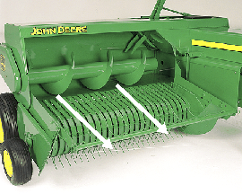 Small square baler pickup with hay compressor