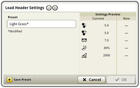 Customize a preset for a field or crop