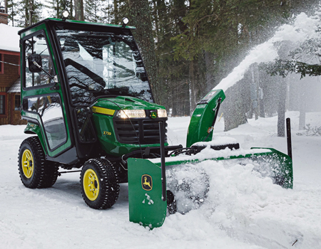 X739 with 54-in. (137-cm) Quick-Hitch Snow Blower (shown with optional second drift blade)