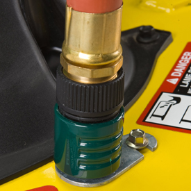 Mower wash port with hose connector