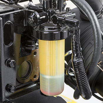 Fuel filter, separator, and shutoff