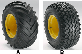 26x12.00-12 bar (A) and HDAP (B) tires