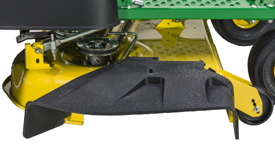 Side-discharge chute on Accel Deep 42A Mower Deck