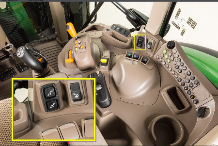 Two-button activation for hydraulic remote implement latch