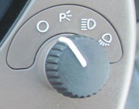 Lighting control switch on dashboard
