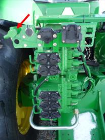 Brake coupler on a 9030 Series Tractor