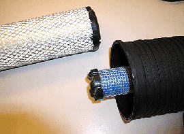 Engine oil check/fill tube and oil-drain tube